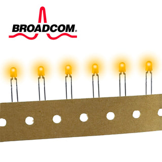 G28792E ~ (Pkg 20) Broadcom Limited HLMP-1401 Yellow Diffused 3mm (T1) Lens LED
