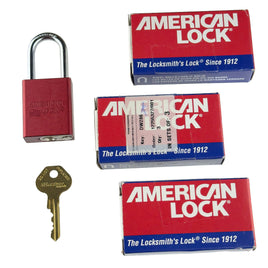 G28828 ~ American Lock Special Red Lockout Series 1100 System - 3 Padlocks & 1 Key