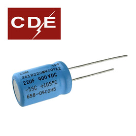 G28838 ~ Cornell Dubilier (CDM) 22uF 400VDC 105°C Radial Electrolytic Capacitor 361R220M400FK2
