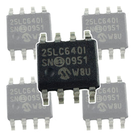 G28866 ~ (Pkg 5) Microchip 25LC640 64K Bit Serial EEPROM SOIC-8
