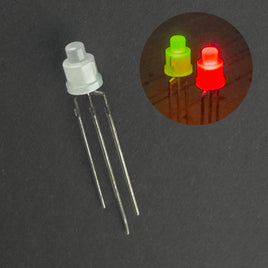 G28912 ~ (Pkg 5) Kingbright L-469EGW Unusual 2 Color Red/Green Frosted Lens LED