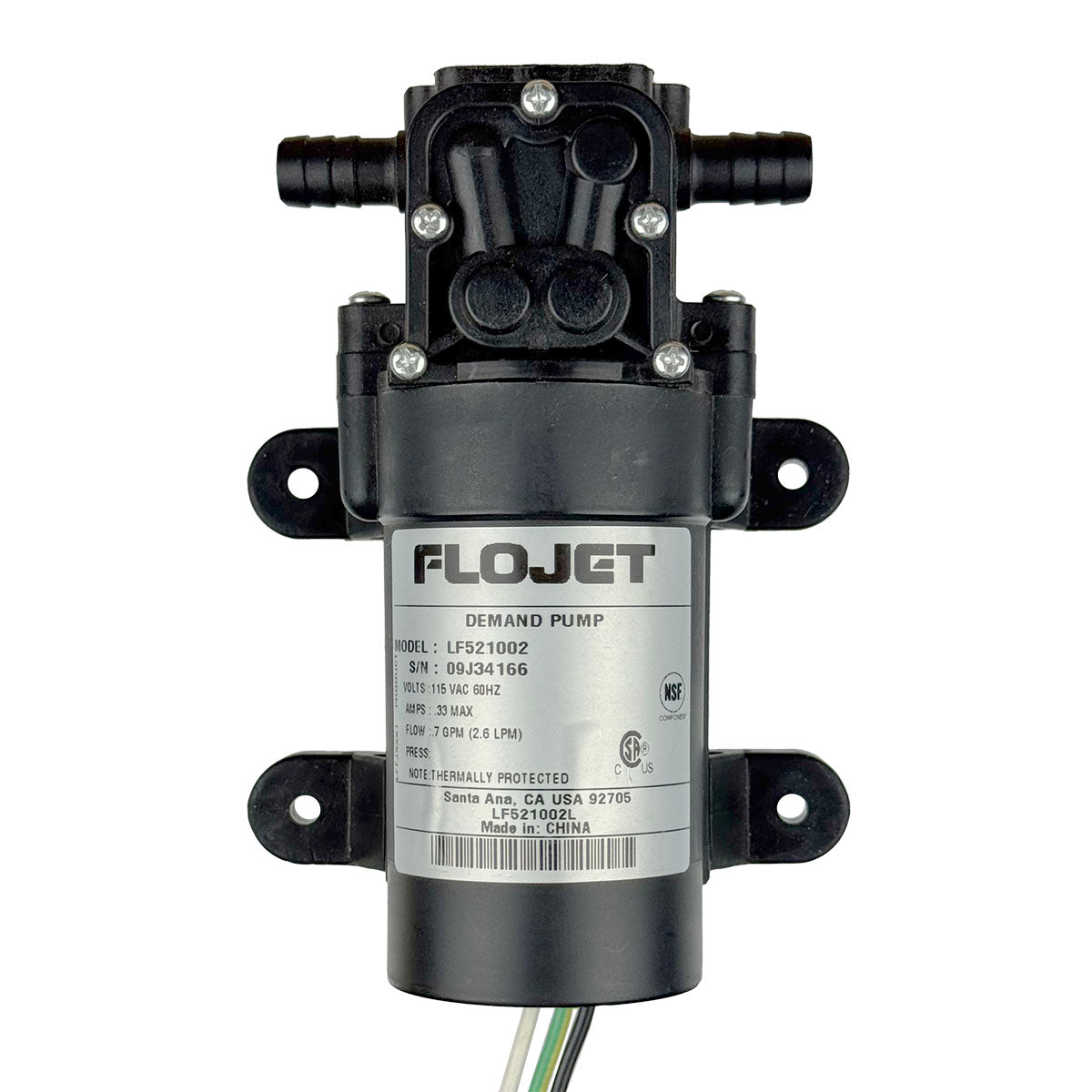G28950 ~ Flojet Model LF521002 115VAC 0.7GPM (2.6LPM) Pump