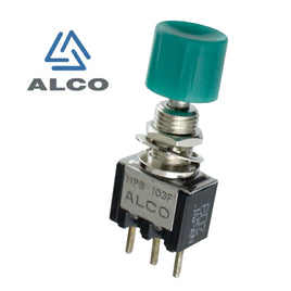 G28990 ~ ALCOSWITCH MPS-103F Miniature Panel Mounting Pushbutton Switch