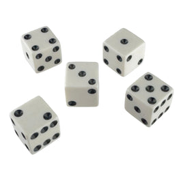 G29006 ~ (Pkg 5) Acrylic Classic Dice - 6 Sided Game Dice Standard Size and Weight