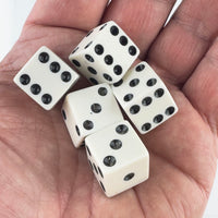 G29006 ~ (Pkg 5) Acrylic Classic Dice - 6 Sided Game Dice Standard Size and Weight