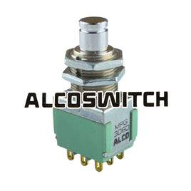 G29072 ~ Alcoswitch MPG306D Miniature Panel Mount Push On / Push Off 3PDT Switch