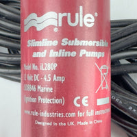G29109 ` Rule iL280P Slimline Submersible / Inline Pump – 12V DC, 4.5 Amp, Marine Boat RV