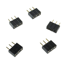 G29278 ~ (Pkg 5) 3 Position Female Header Socket w/Gold Contacts and Pins