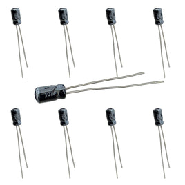 G29294 ~ (Pkg 10) S.I. World Tiniest Thru-Hole 10µF 16V Radial Electrolytic Capacitor