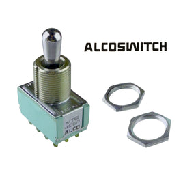 G29380 ~ Alcoswitch MTG406P 4PDT (On-Off-On) Panel Mount Toggle Switch