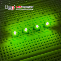 G29427 ~ (Pkg 5) Ledtronics Diffused 2mm Green Vertical Mount LED in Black Holder