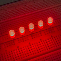G29429 ~ (Pkg 5) Unique Red Diffused Lens 5mm "Cylinder Led"