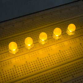 G29431 ~ (Pkg 5) Large 8mm Clear Lens Blinding Yellow LED