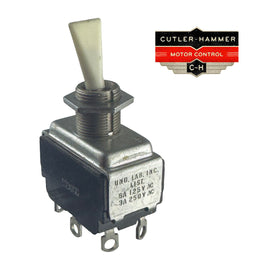 G29442 ~ Cutler Hammer White Paddle DPDT Panel Mount Toggle Switch