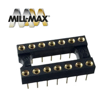 G29454 ~ (Pkg 4) Mill-Max DIP 14 Pin Gold Plated Machine Pin Socket 110-13-314-14-001000