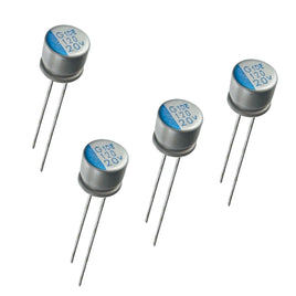 G29457 ~ (Pkg 4) Unique Super Compact 120uF 20VDC Aluminum Poly Radial Capacitor