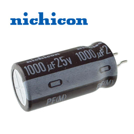 G29469 ~ Nichicon 1000uF 25V 105°C Compact Radial Electrolytic Capacitor