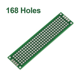 G29574 ~ Double Sided Green Glass Epoxy 0.8" x 3.15" PCB with 168 Plated-thru Holes