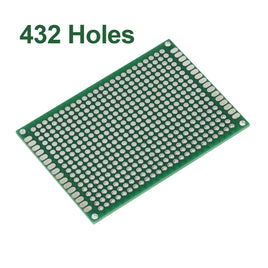 G29577 ~ Double Sided Green Glass Epoxy 1.98" x 2.76" PCB with 432 Plated-thru Holes