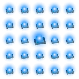 G29647 ~ (Pkg 25) HuiYuan 0805B2C-KPC-B Brilliant Blue SMD Led