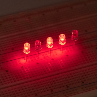 G29736 ~ (Pkg 10) Clear Lens 5mm Bright Red Flashing LED