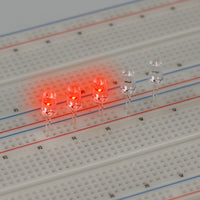 G29736 ~ (Pkg 10) Clear Lens 5mm Bright Red Flashing LED