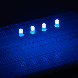 G29740 ~ (Pkg 4) Beautiful 5mm Frosted White Bright Sky Blue LED