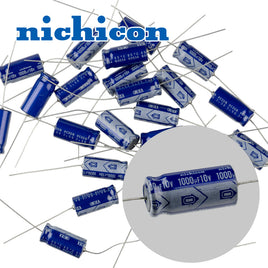 G29755 ~ (Pkg 25) Nichicon 1000uF 10V Axial Electrolytic Capacitor