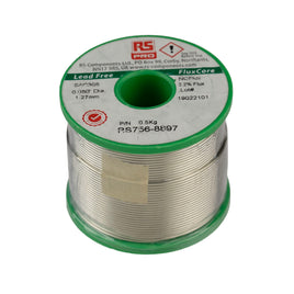 G29853 ~ (1.1lb) RS PRO 7568897 Silver/Tin/Copper (No Lead) Resin Core 1.27mm Solder