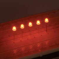 G29872 ~ (Pkg  5) Unique Bright Orange Low Profile Frosted White 5mm Lens LED
