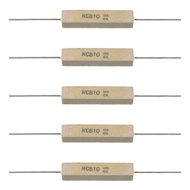 G29975 ~ (Pkg 5) NCB10 10 Ohm 10W 10% Ceramic Cement Power Resistor