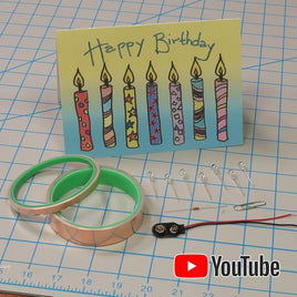 CLC004 - Copper Line Circuit - Happy Birthday Candle Card