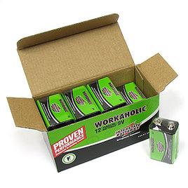 G20083 - WORKAHOLIC 12 Pack of 9V Alkaline Batteries