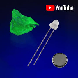 G20899 - Small Chunk Vaseline Glass, UV LED & Coin Battery