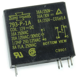 G22083A - (Pkg 5) 12VDC Relay 793-P-1A SPST 20Amp