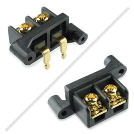 G22462A - (Pkg 8) 2 Terminal Gold Plated Insulated Barrier Block for Audio