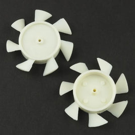 G22937 - (Pkg 5) Small 2" Diameter White Plastic Fan Blade for 2mm Shaft