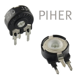 G23469 - (Pkg 10) Piher PT10 Series 470 Ohm  Vertical Mount 10mm Trimmer Resistor