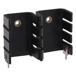G23516 - (Pkg 4) Dual TO-220 Black Anodized Heatsink with 4-40 Threaded Holes