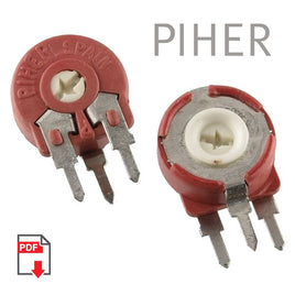 G23561 - (Pkg 10) Piher PTC-10 Series 25K Vertical Mount 10mm Cermet Potentiometer