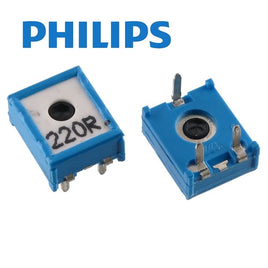 G23566 - (Pkg 10) Philips EMP10 220 Ohm 10mm Horizontal Mount Cermet Trimmer Resistor
