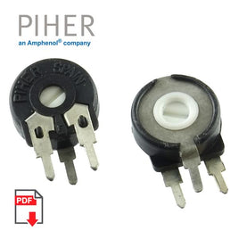 G23607 - (Pkg 10) Piher PT10 Series 50K Vertical Mount 10mm Trimmer