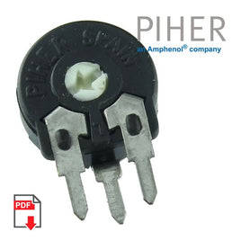 G23661 - (Pkg 10) Piher PT10 Series 5Meg Vertical Mount 10mm Trimmer Resistor