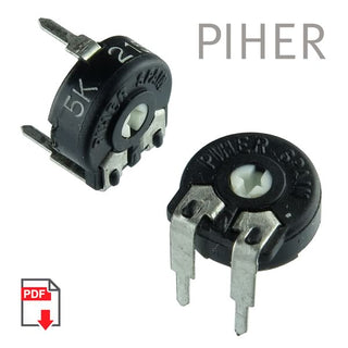 G23687 + (Pkg 10) Piher PT10 Series 5K Horizontal Mount 10mm Trimmer Resistor