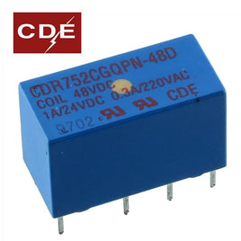 G23707 - (Pkg 5) CDE 48VDC Miniature DPDT Relay CDR752CGQPN-48D