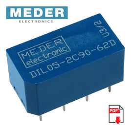 G23734 - Meder DIL05-2C90-62D 5VDC 2 Form C (DPDT) Relay