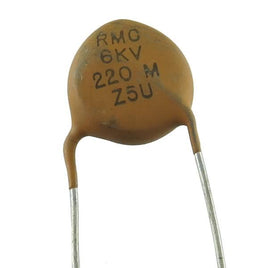 SOLD OUT G23807B - (Pkg 12) High Voltage 220pF 6kV Ceramic Disc Capacitor, RMC