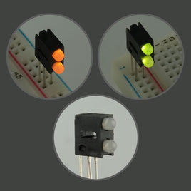 G24592 - (Pkg 4) Dual Color Yellow Green T1 (3mm) Bipolar Right Angle LED Indicator