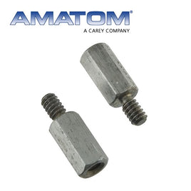 SOLD OUT! G24758 - (Pkg 8) Amatom 3/8" long 4-40 Threaded 3/16" Hex Standoff Male to Female Zinc Plated Brass
