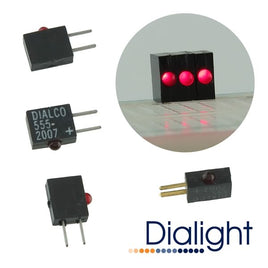 G24987 - (Pkg 10) Dialight 555-2007 5VDC Red LED Circuit Board Indicator